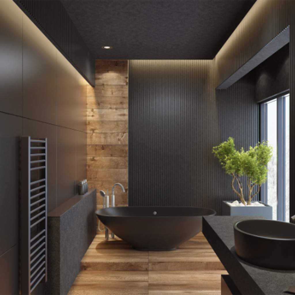 Dark Wood Bathroom